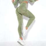 Mojoyce Seamless Leggings Women Gym Fitness Yoga Pants High Waist Push Up Leggings Workout Pants Imitate Cowboy Sportswear