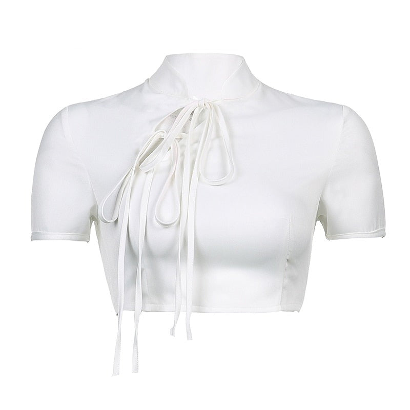Mojoyce Asymmetrical Drawstring White Long Skirt Women Harajuku Solid Side Split High Waist Summer Skirts Lace Up Party 2022