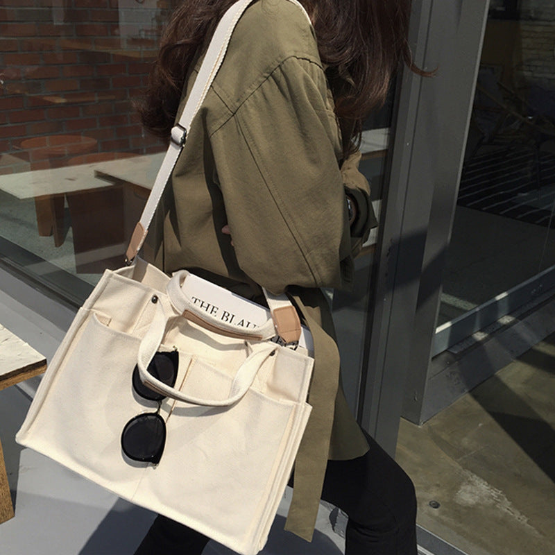 MOJOYCE-Student Large Canvas Shoulder Bag