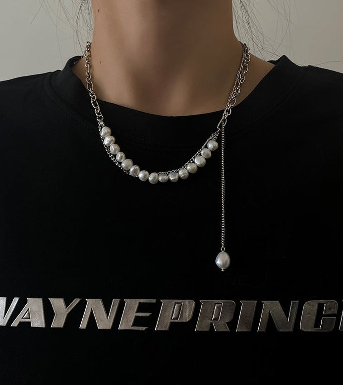 Mojoyce-PEARL DROPLET NECKLACE