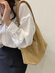 Mojoyce-Hand-held Straw Single Shoulder Bag