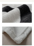 Mojoyce-Black and White Letters Casual Coral Flannel Blanket