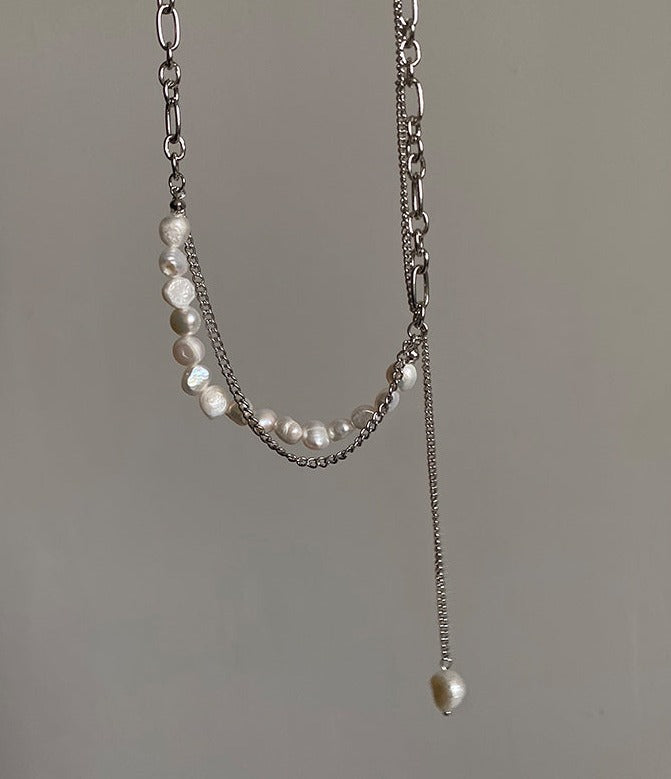 Mojoyce-PEARL DROPLET NECKLACE