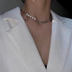 Mojoyce-PEARL CHAIN NECKLACE