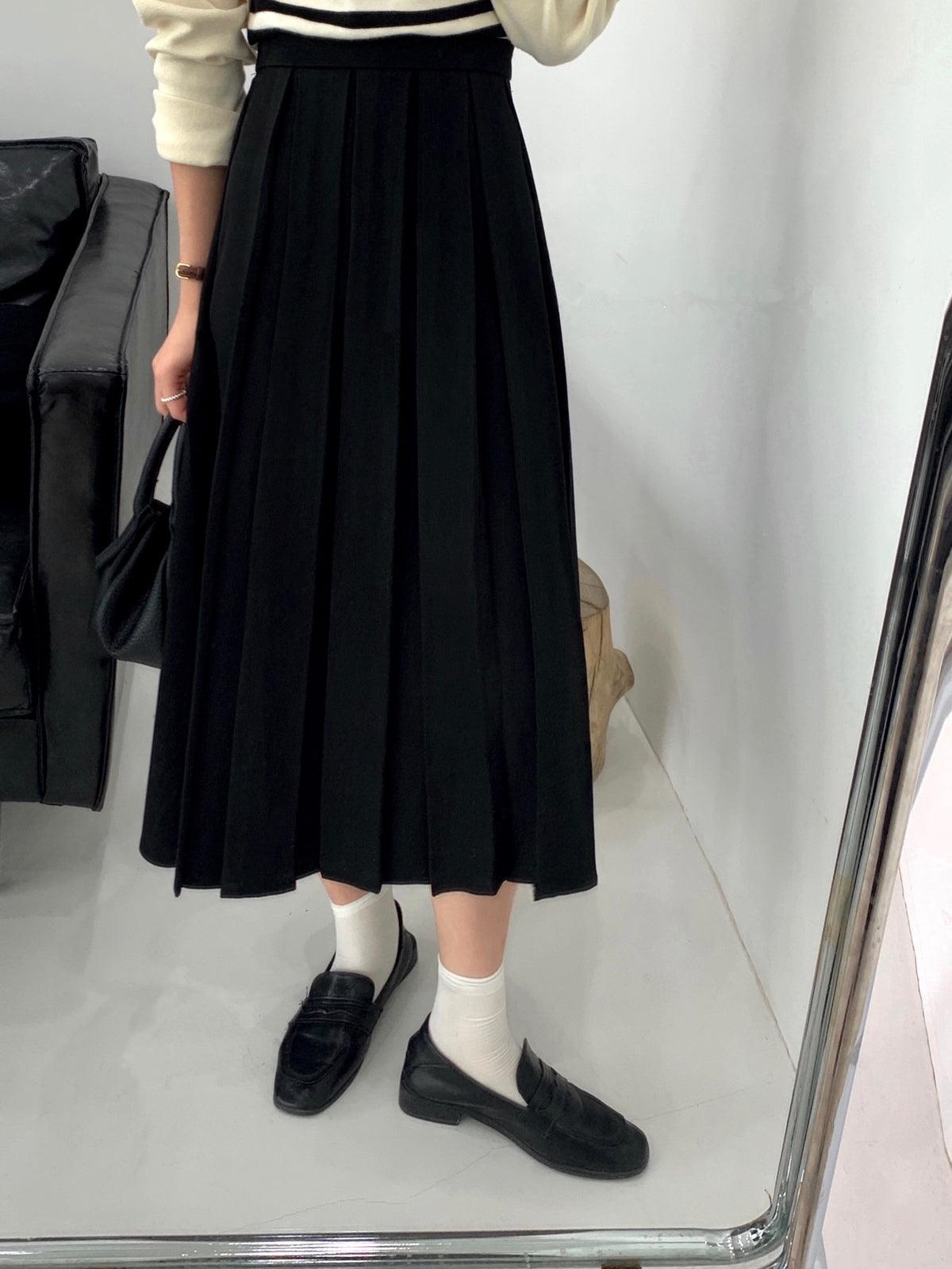 Mojoyce-Vintage Pleated Skirt A-Line Skirt