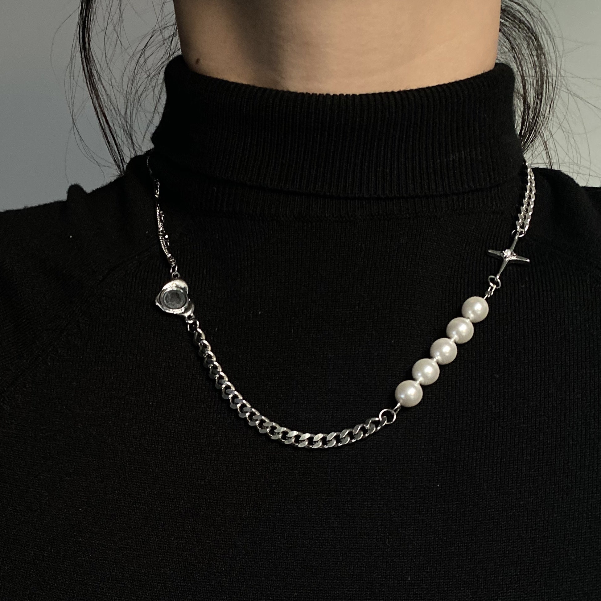 Mojoyce-PEARL CHAIN NECKLACE