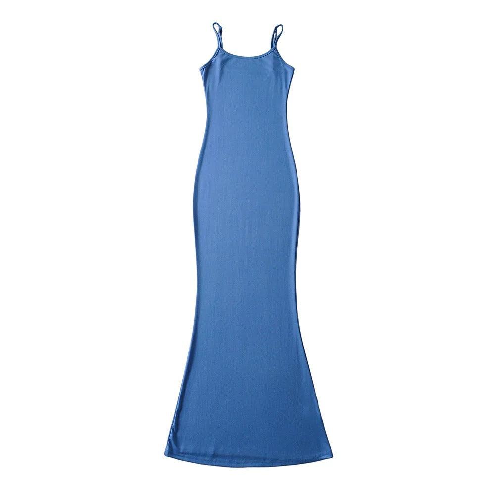 Mojoyce-5 Color Simple Niche Fishtail Slip Dress