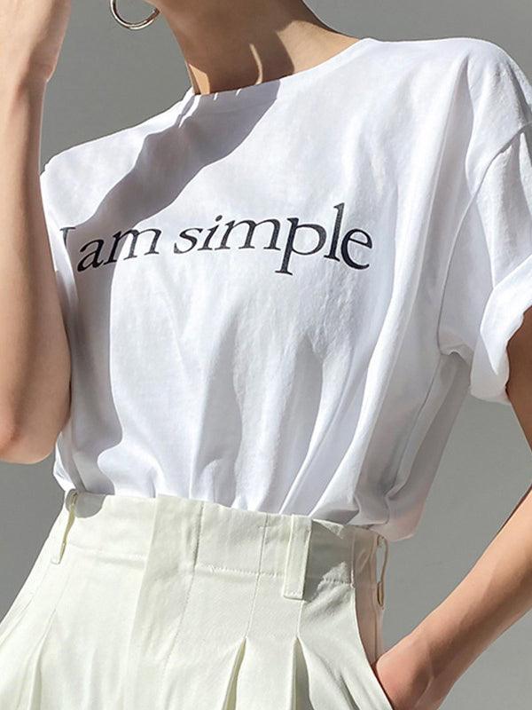Mojoyce-I Am Simple Bottoming T-shirt