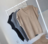 Mojoyce-Casual Loose V-neck Knitted Sweater Vest
