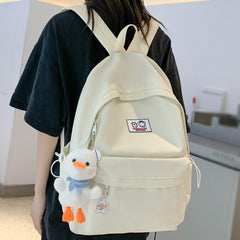 Mojoyce Female Waterproof White Laptop College Backpack Girl Travel Book Backpack Fashion Lady Student Bag Cute Women Trendy School Bags