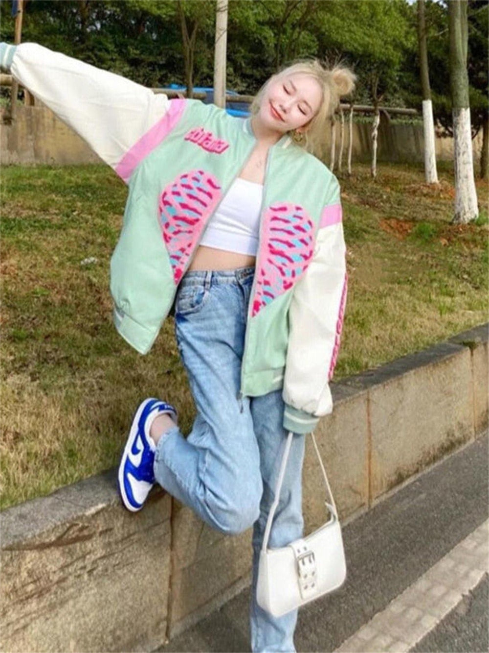 Mojoyce Kawaii Heart Anime Hoodies Zipper Print Cardigan Jacket Harajuku Korean Funny Cute Sweatshirt Alt Girl Y2K Fleece Hoodie Jackets