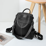 2023 Leather Backpack Women Solid Color Fashion Wild Trend Casual Large Capacity Ladies Travel Bag Backpack for Teenage Girls