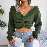 Mojoyce Tossy Knit Twist Pullover Women 2022 Autumn New Fashion Tops Long Sleeve Oversized Sweater High Street Off-Shoulder Knitwear