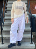 Mojoyce Streetwear Casual Loose Solid White Cargo Pants Drawstring Joggers Harajuku Summer Baggy Trousers Female Sweatpants