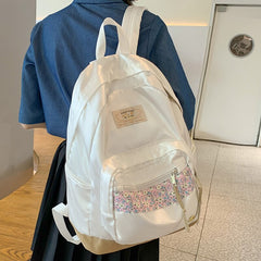 Back to School Fashion Women Floral Laptop School Bag Girl Kawaii Travel Book Backpack Ladies Leisure Harajuku Bag Female College Backpack Cute