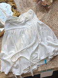 Mojoyce White Mini Skirt Women Ruched Sexy Bandage A-line Chiffon Sweet Cute Skirts High Street Fairycore Korean Style Pleated