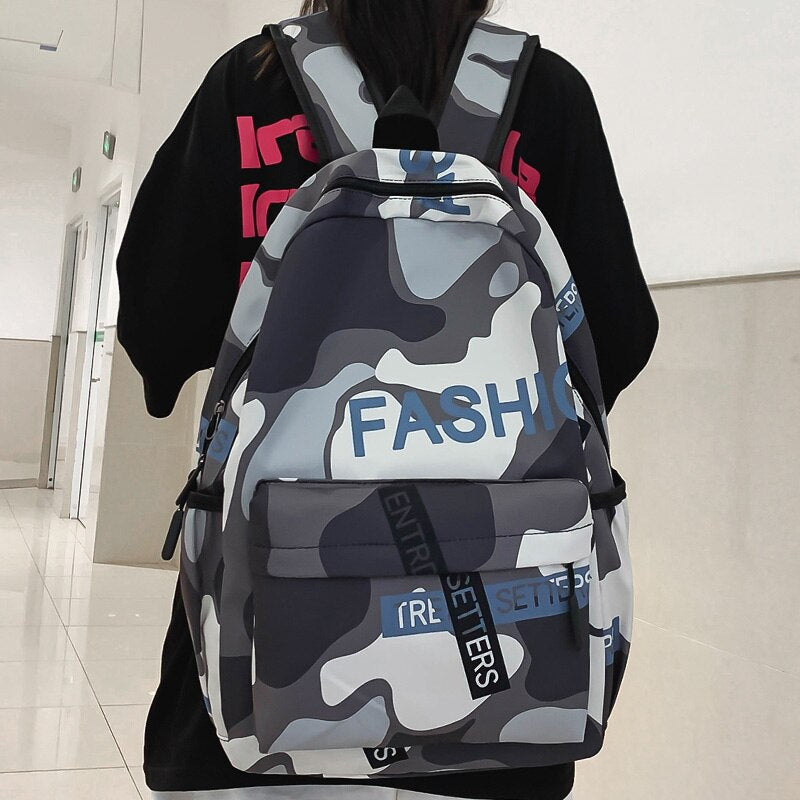 Back to School Girl Boy Camouflage College Backpack Fashion Cool Lady Travel Leisure Bag Men Women Laptop School Backpack Female Male Book Bags
