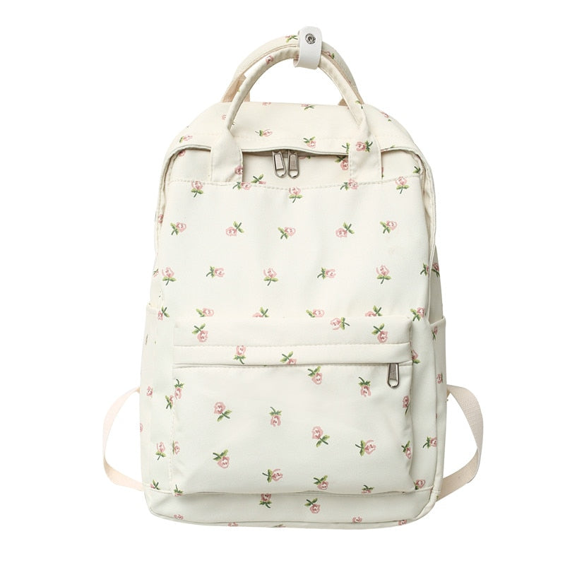 Back to School Female Floral Laptop Student Bag Trendy Girl Print Cute Travel Book Backpack Fashion New Lady College Backpack Women School Bags