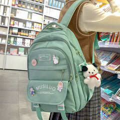 Back to School Trendy Girl Waterproof Travel Badge Book Backpack Ladies Kawaii College Backpack Fashion Women School Bag Cute Female Laptop Bag