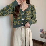 Mojoyce-A niche outfit for spring and autumn, Y2K outfit,Graduation gift,Mojoyce V-neck Knitted Cardigan