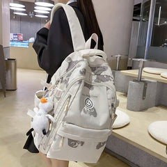 Back to School Lady Waterproof Kawaii College Backpack Girl Travel Trendy Nylon Book Bag Women School Fashion Laptop Female Leisure Student Bag