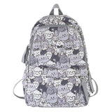 Back to School Lady Graffiti Travel College Bag Girl Cartoon Print Laptop Backpack Trendy Women Cute SchoolBag Female Nylon Book Packet Fashion