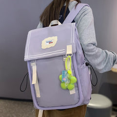 Mojoyce Fashion Ladies Kawaii Purple Travel Book Bag Women Laptop Teen Leisure Girl College Backpack Trendy Female Cute Nylon School Bag