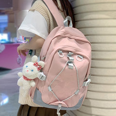 Back to School Fashion Lady Travel Embroidery Book Bag Trendy Female Cute Nylon Backpack Women Laptop School Bag Girl College Backpacks Leisure