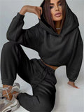 Mojoyce 2023 New Oversized Hoodie And Pants Set For Women Hooded Sporty Leggings Matching Tracksuit Two Piece Sets Womens Outfits