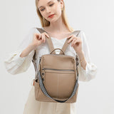 2023 Leather Backpack Women Solid Color Fashion Wild Trend Casual Large Capacity Ladies Travel Bag Backpack for Teenage Girls