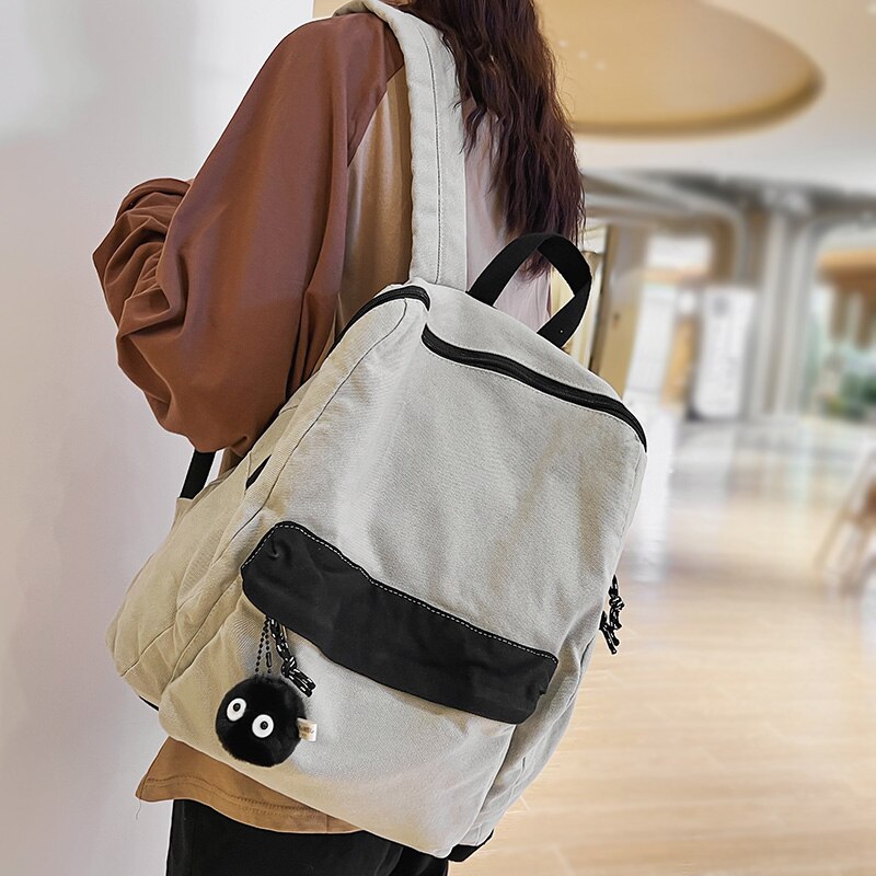 Back to School New Female Canvas Vintage College Backpack Cool Fashion Women Laptop School Bag Girl Travel Book Backpack Lady Kawaii Fabric Bag