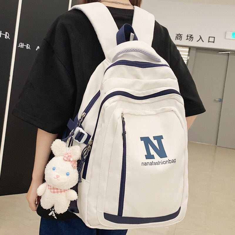 Back to School Male Student Female Trendy Nylon Girl Boy Travel School Bag Cool Men Women Leisure Book Bag Lady Laptop College Backpack Fashion