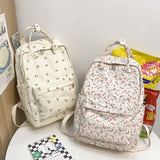 Back to School Female Floral Laptop Student Bag Trendy Girl Print Cute Travel Book Backpack Fashion New Lady College Backpack Women School Bags