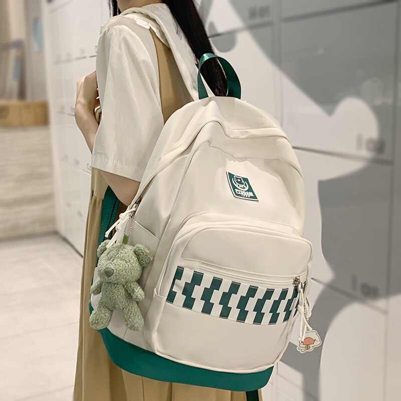 Mojoyce Girl Travel Plaid Harajuku Book Backpack Ladies Kawaii Bag Cool Female Lattice College Backpack Fashion Women Laptop School Bags