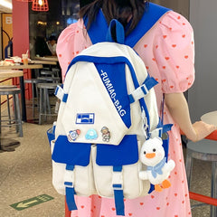 Mojoyce Women Kawaii Nylon School Bag Girl Travel Book Backpack Trendy Ladies Student Bag Female Laptop Leisure College Backpack Fashion