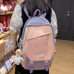 Back To School Fashion Lady Badge Kawaii College Backpack Girl Travel Trendy Nylon Book School Bag Women Cute Laptop Female Leisure Student Bag