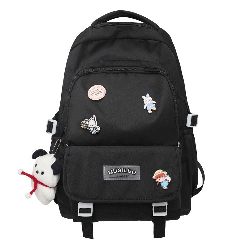 Back to School Girl Waterproof Cute Travel Badge Book Bag Laptop Female Student Trendy Ladies Kawaii College Backpack Women School Bags Fashion