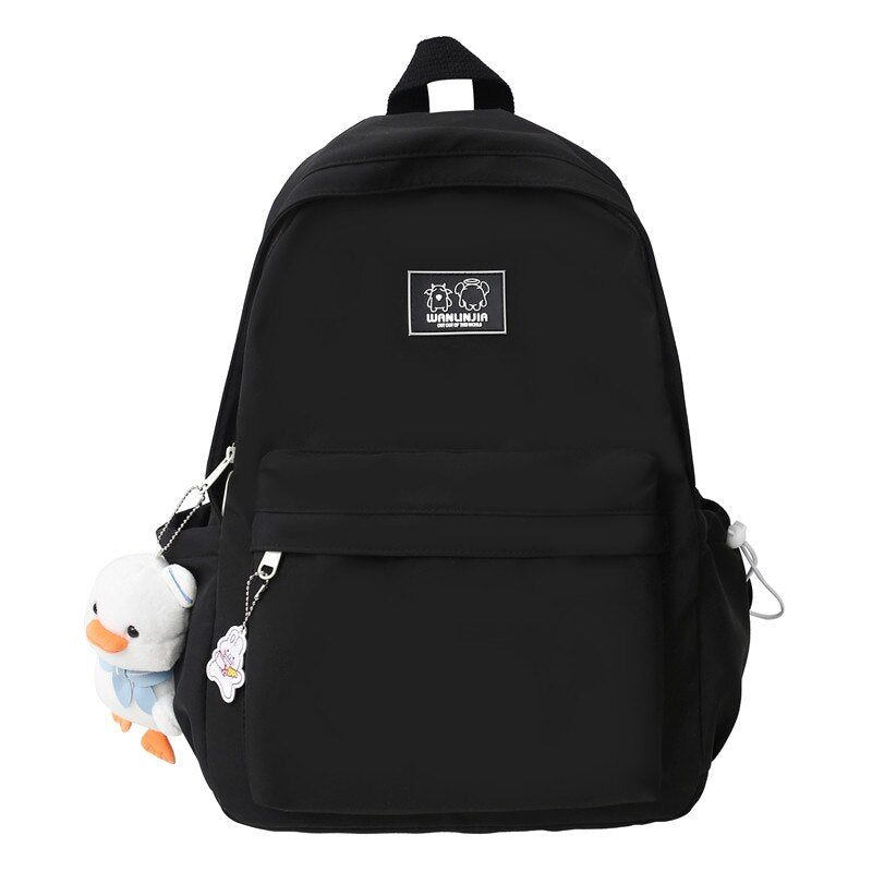 Mojoyce Female Waterproof White Laptop College Backpack Girl Travel Book Backpack Fashion Lady Student Bag Cute Women Trendy School Bags