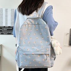 Back To School Trendy Girl Floral Print Cute Travel Book Backpack Fashion Female Laptop Student Bag New Lady College Backpack Women School Bags