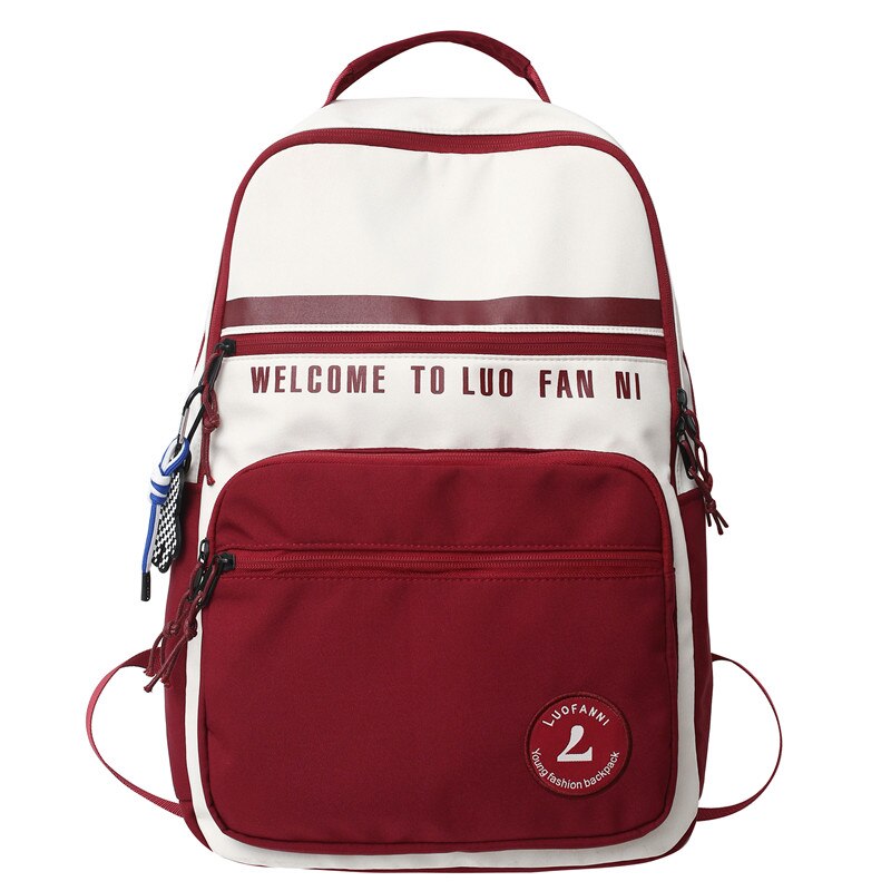 Back to School New Lady Red Student Bag Girl Travel Book Backpack Trendy Female Laptop Leisure College Backpack Fashion Women Nylon School Bags