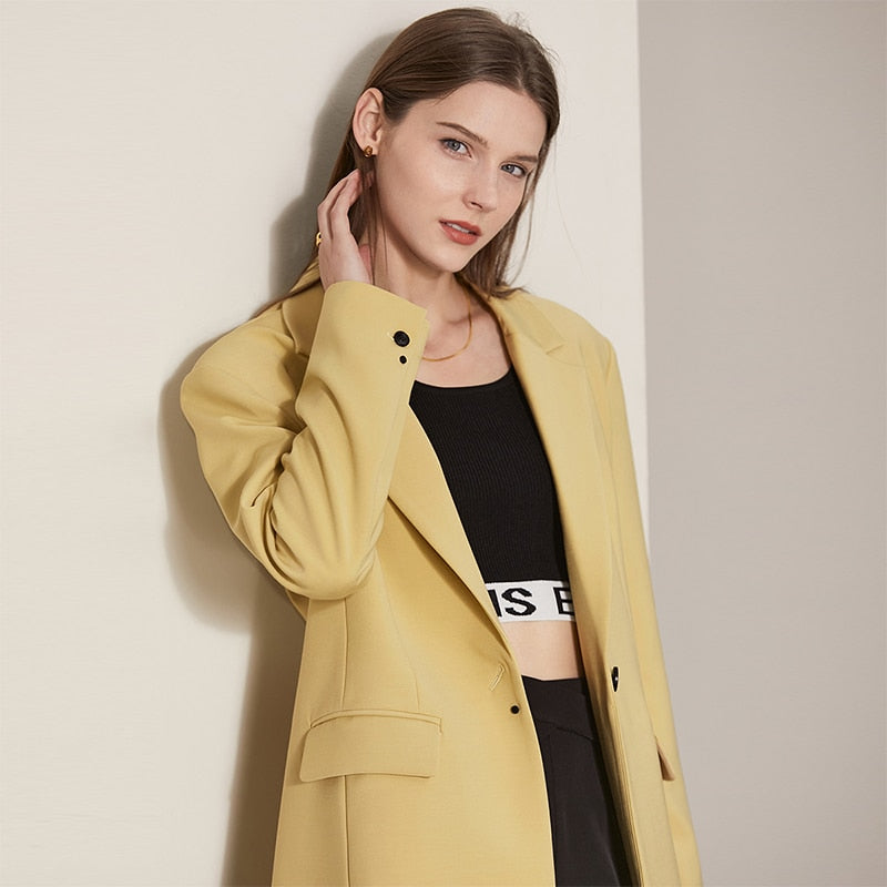 Christmas Gift Mojoyce Women Blazers Spring Office Lady Suit Coat Casual Business Blazers Jackets Loose Female Clothing