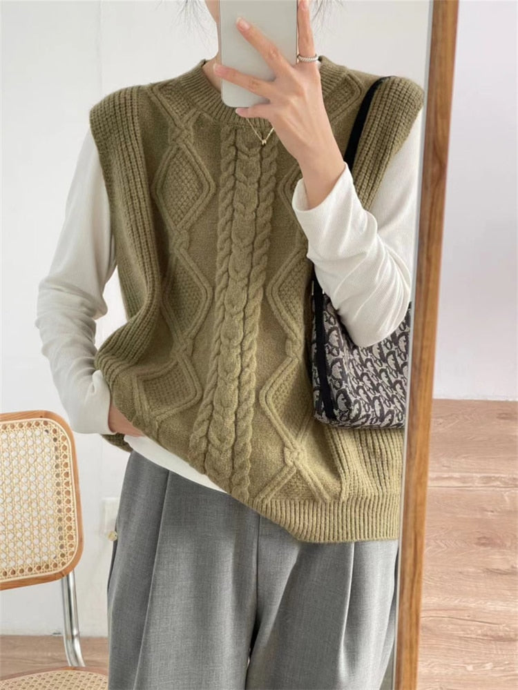 Mojoyce Winter Women Sweater Oversize Girls Sweater Woman Pullover Tops Long Sleeve Maxi Vintage Y2k Thick Vest Outfit