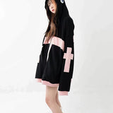 Mojoyce Goth Clothes Y2K Sweatshirt Oversized Zip Up Hoodie Women Retro Hiphop Harajuku Pocket Long Sleeve Cardigan Jacket Woman