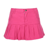 Mojoyce Harajuku Punk Y2K Denim Mini Pleated Skirt Ladies Summer High Waist Jeans Shorts Skirts Women Ruffles Fashion Korean