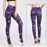 Mojoyce Cloud Hide Yoga Pants Women Flower High Waist Sports Leggings Long Tights Push Up Trainer Running Trousers Workout Tummy Control