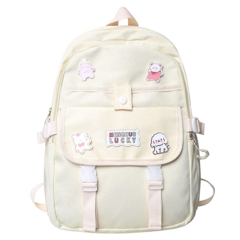 Mojoyce Girl Travel Kawaii Waterproof Book Backpack Women Badge Laptop School Bag Female Cute College Fashion Ladies Leisure Student Bag