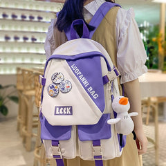 Back to School Trendy Women Waterproof School Bag Girl Travel Book Backpack Fashion Lady Kawaii College Backpack Cool Female Laptop Student Bag