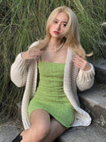 Mojoyce Heyoungirl Sleeveless Knitted Bodycon Wrap Mini Dress Summer Fashion Strap Short Dresses Women Backless Summer Streetwear