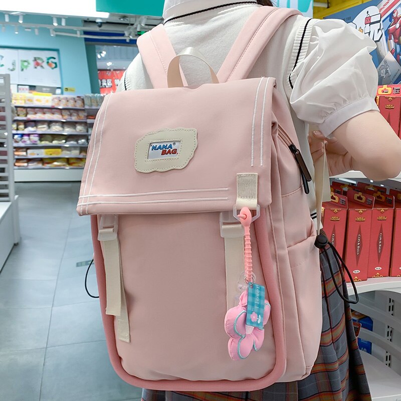 Mojoyce Fashion Ladies Kawaii Purple Travel Book Bag Women Laptop Teen Leisure Girl College Backpack Trendy Female Cute Nylon School Bag