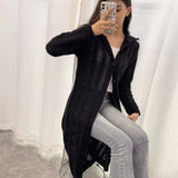 Mojoyce Summer Womens Sweaters 2023 Oversize Vintage Cardigan Thin Sweater Knitted Cardigan Knit Button Loose Maxi Tops